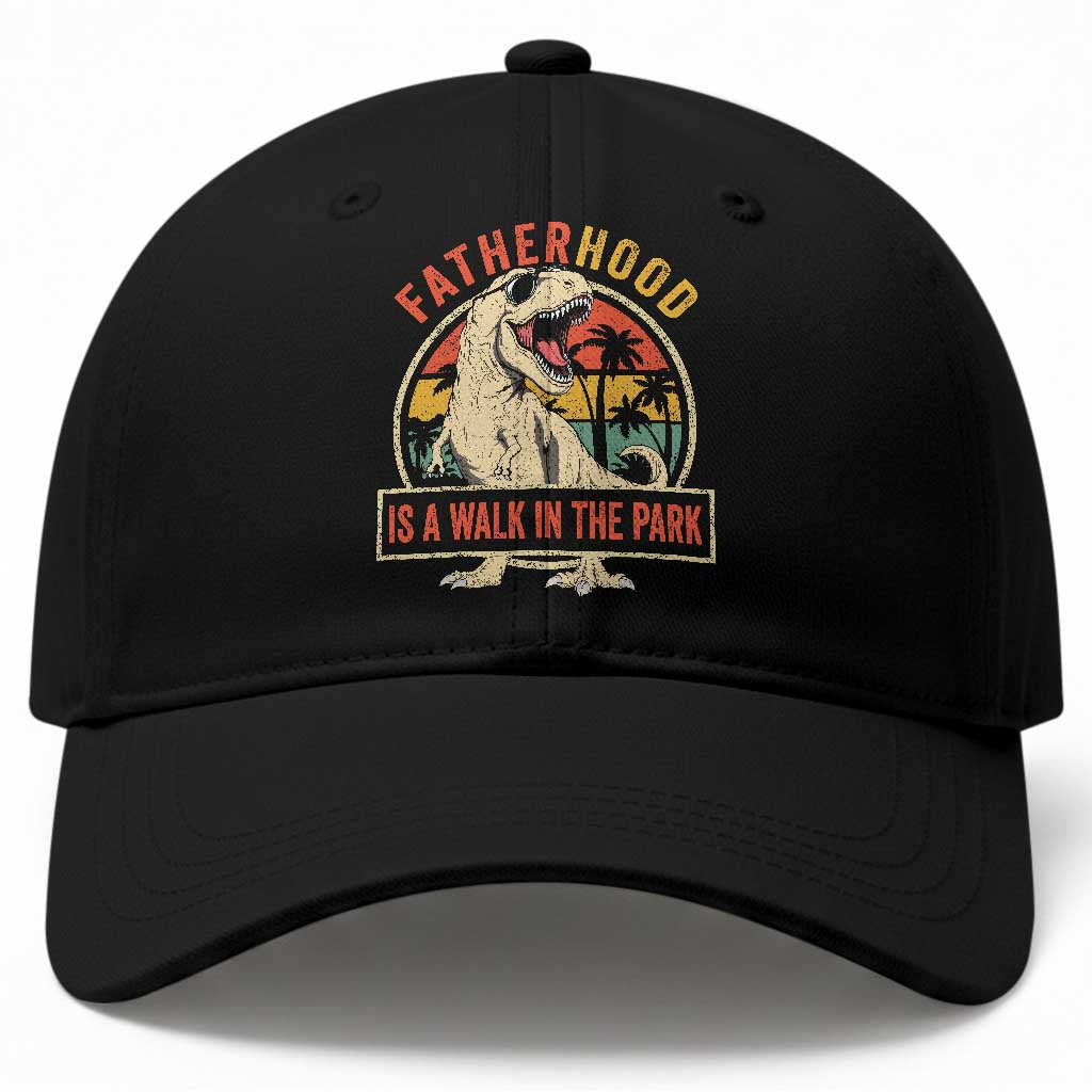 Fatherhood Is A Walk In The Park Dinosaur Dad Baseball Cap