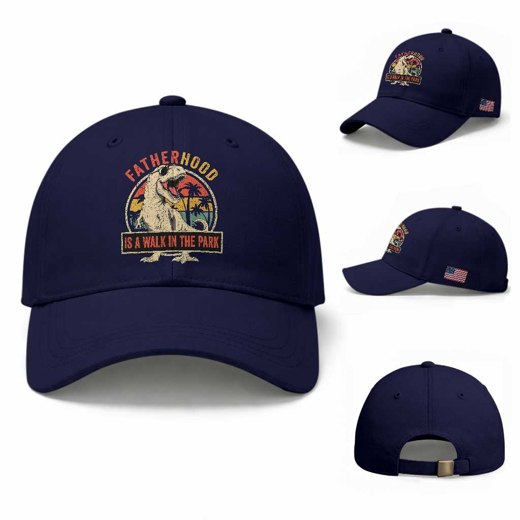 Fatherhood Is A Walk In The Park Dinosaur Dad Baseball Cap