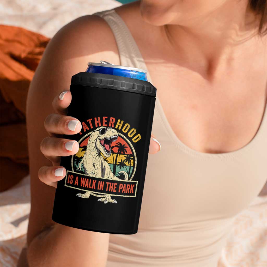 Fatherhood Is A Walk In The Park Dinosaur Dad 4 in 1 Can Cooler Tumbler