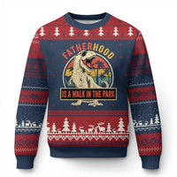 Fatherhood Is A Walk In The Park Dinosaur Dad Ugly Christmas Sweater
