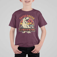 Fatherhood Is A Walk In The Park Dinosaur Dad T Shirt For Kid