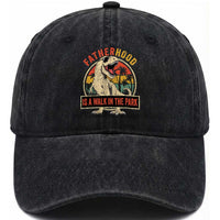 Fatherhood Is A Walk In The Park Dinosaur Dad Washed Cotton Baseball Cap