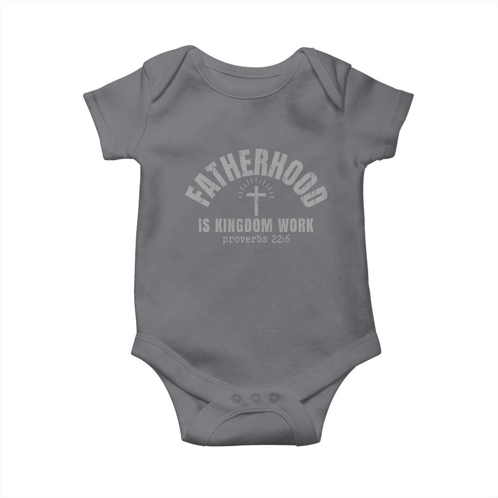 Fatherhood Is Kingdom Work Baby Onesie Christian Dad Father's Day