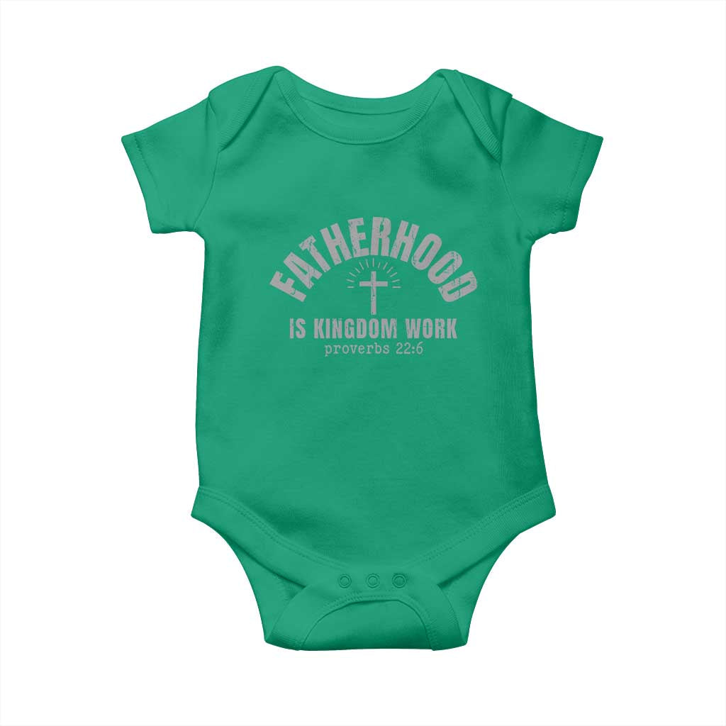 Fatherhood Is Kingdom Work Baby Onesie Christian Dad Father's Day