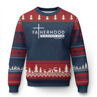 Fatherhood Is Kingdom Work Ugly Christmas Sweater Christian Dad