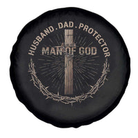 Man Of God Husband Dad Protector Spare Tire Cover Christian Dad Vintage Jesus Cross