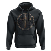 Man Of God Husband Dad Protector Hoodie Christian Dad Vintage Jesus Cross