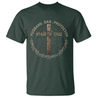 Man Of God Husband Dad Protector T Shirt Christian Dad Vintage Jesus Cross