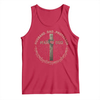 Man Of God Husband Dad Protector Tank Top Christian Dad Vintage Jesus Cross