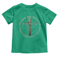 Man Of God Husband Dad Protector Toddler T Shirt Christian Dad Vintage Jesus Cross