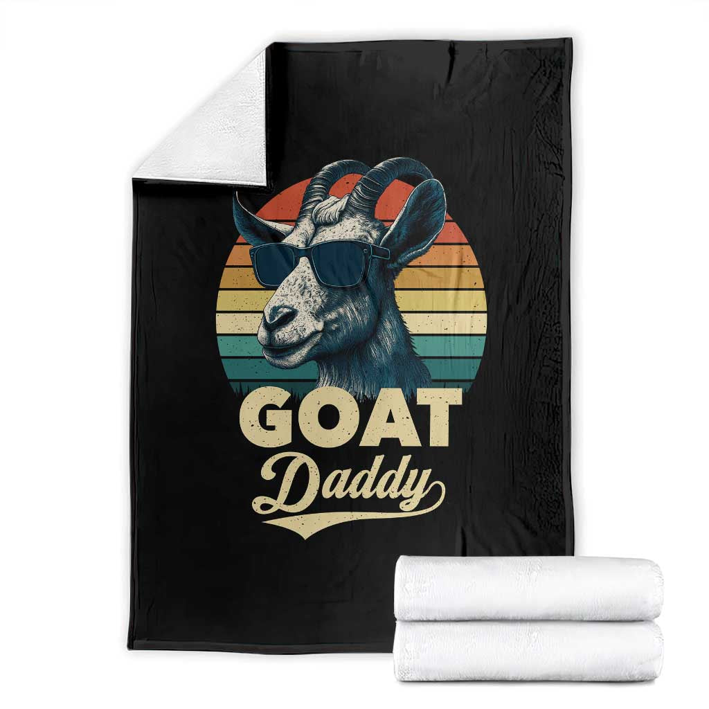 Goat Daddy Throw Blanket Funny Goat Father Retro Vintage