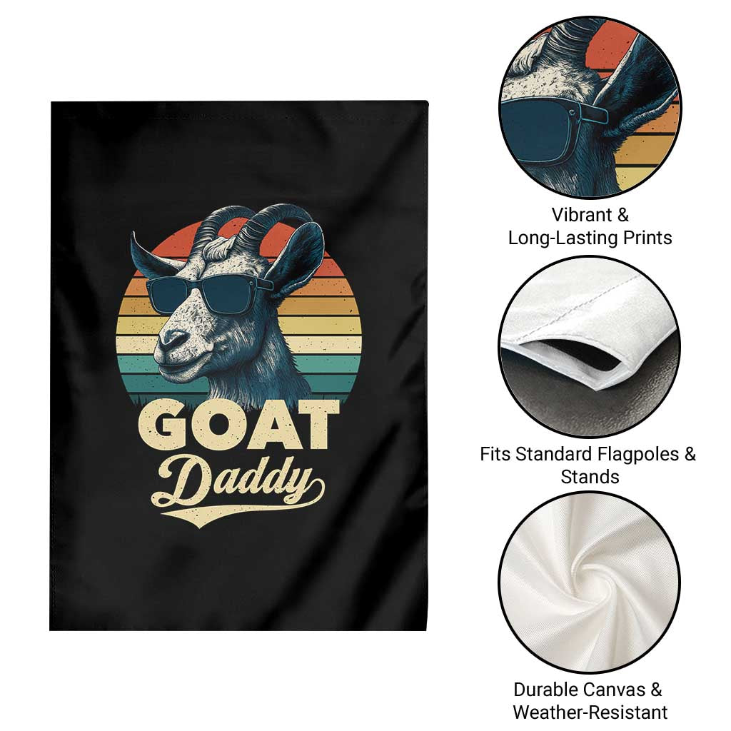 Goat Daddy Garden Flag Funny Goat Father Retro Vintage