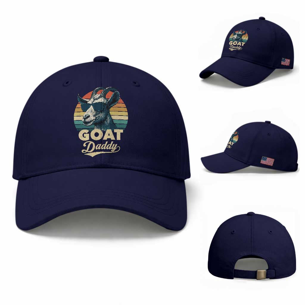 Goat Daddy Baseball Cap Funny Goat Father Retro Vintage