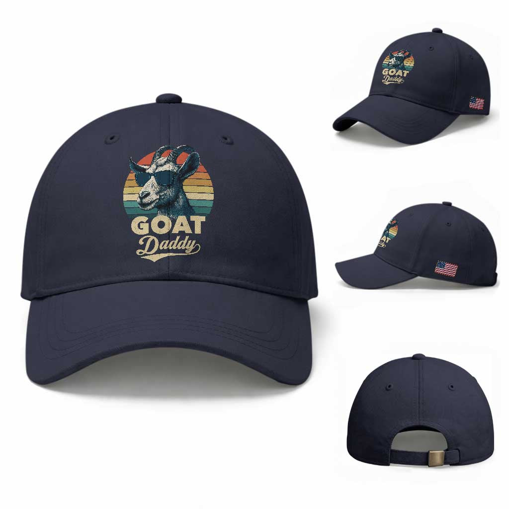 Goat Daddy Baseball Cap Funny Goat Father Retro Vintage