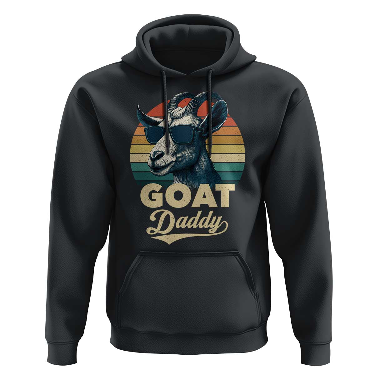 Goat Daddy Hoodie Funny Goat Father Retro Vintage
