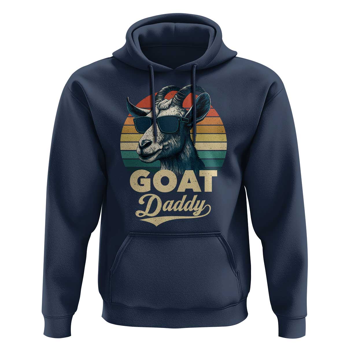 Goat Daddy Hoodie Funny Goat Father Retro Vintage