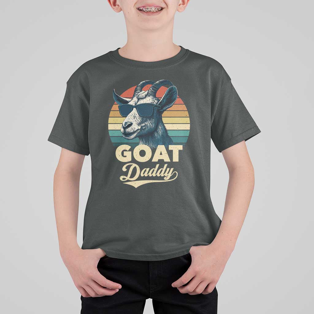 Goat Daddy T Shirt For Kid Funny Goat Father Retro Vintage