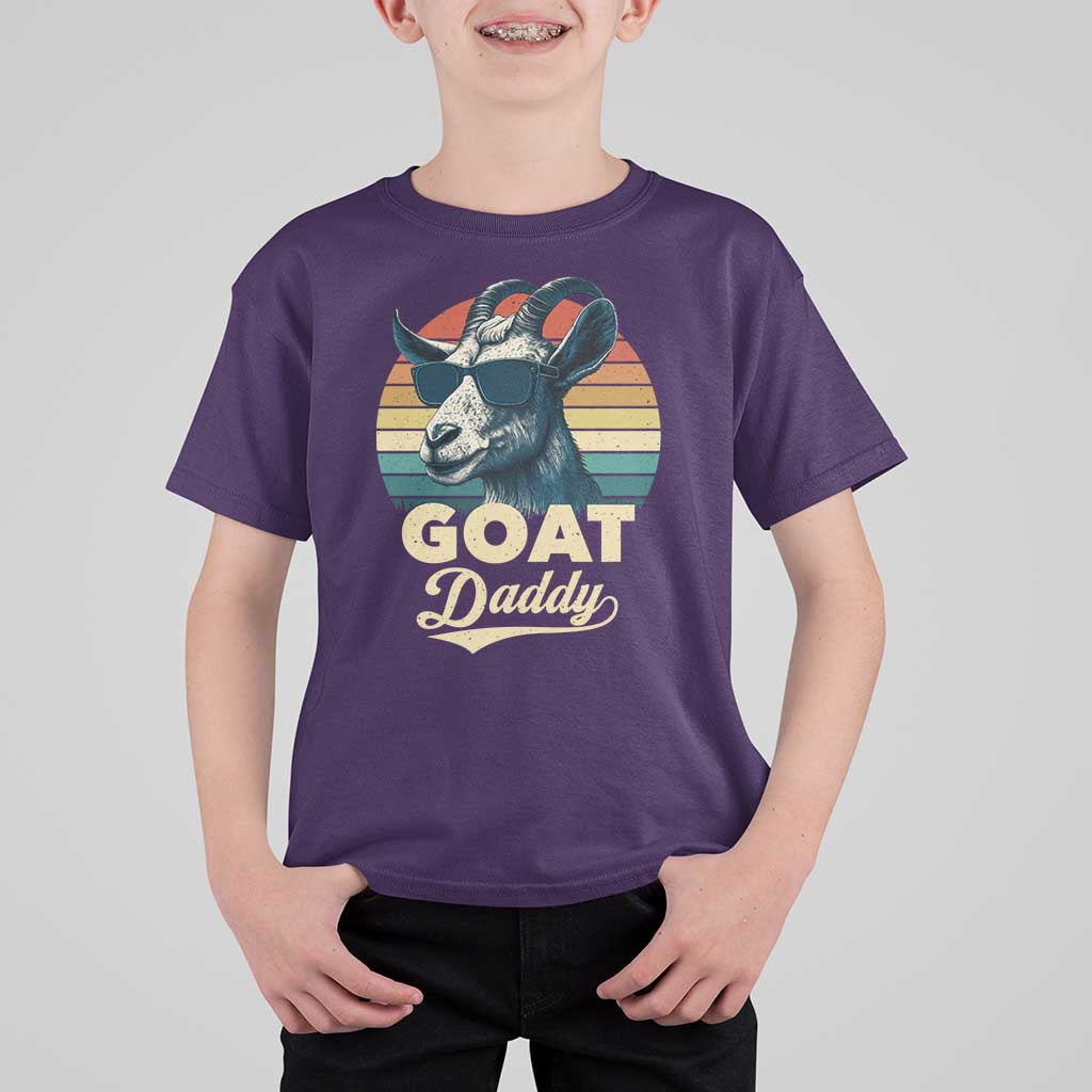 Goat Daddy T Shirt For Kid Funny Goat Father Retro Vintage