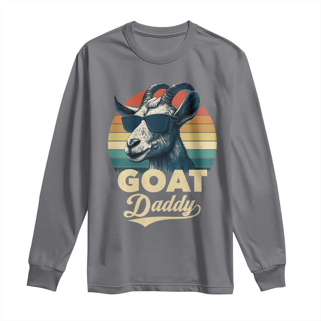 Goat Daddy Long Sleeve Shirt Funny Goat Father Retro Vintage