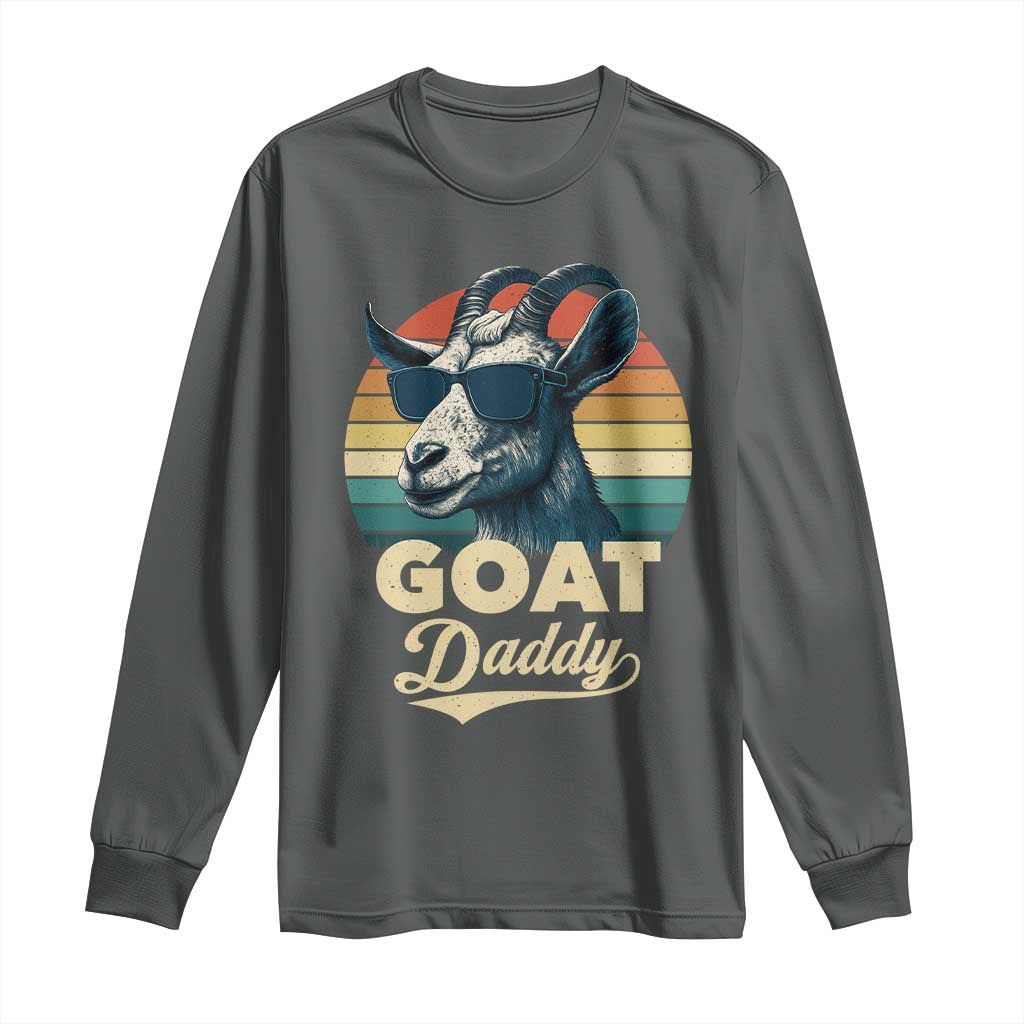 Goat Daddy Long Sleeve Shirt Funny Goat Father Retro Vintage
