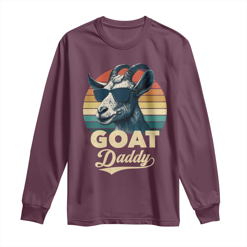 Goat Daddy Long Sleeve Shirt Funny Goat Father Retro Vintage