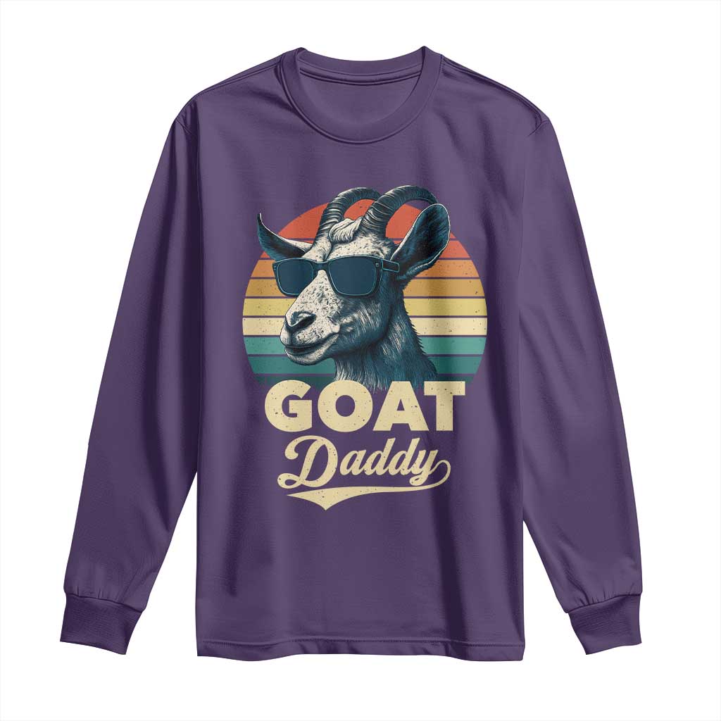 Goat Daddy Long Sleeve Shirt Funny Goat Father Retro Vintage