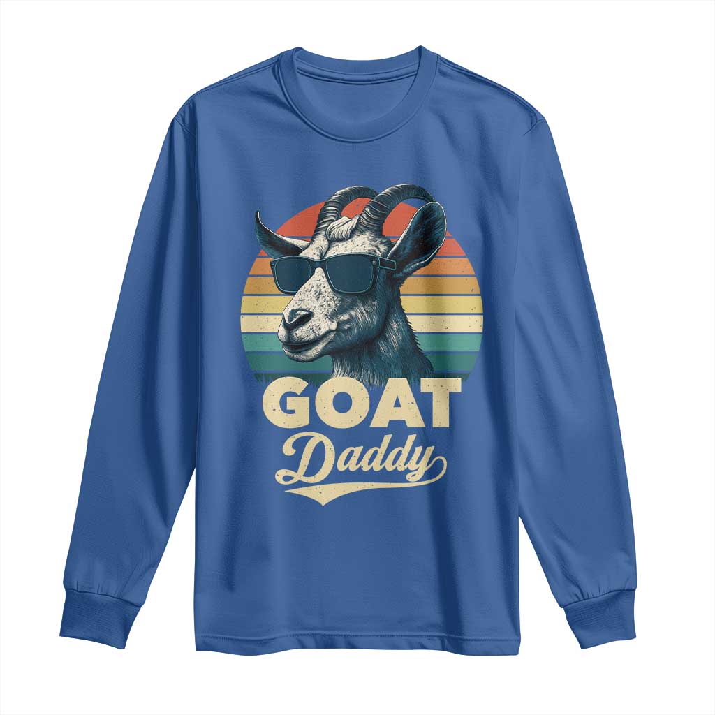Goat Daddy Long Sleeve Shirt Funny Goat Father Retro Vintage