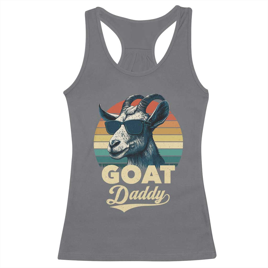 Goat Daddy Racerback Tank Top Funny Goat Father Retro Vintage