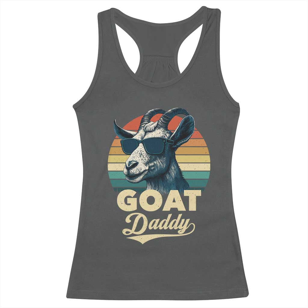 Goat Daddy Racerback Tank Top Funny Goat Father Retro Vintage