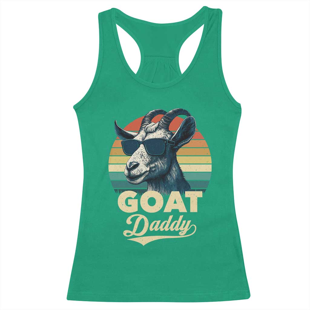Goat Daddy Racerback Tank Top Funny Goat Father Retro Vintage