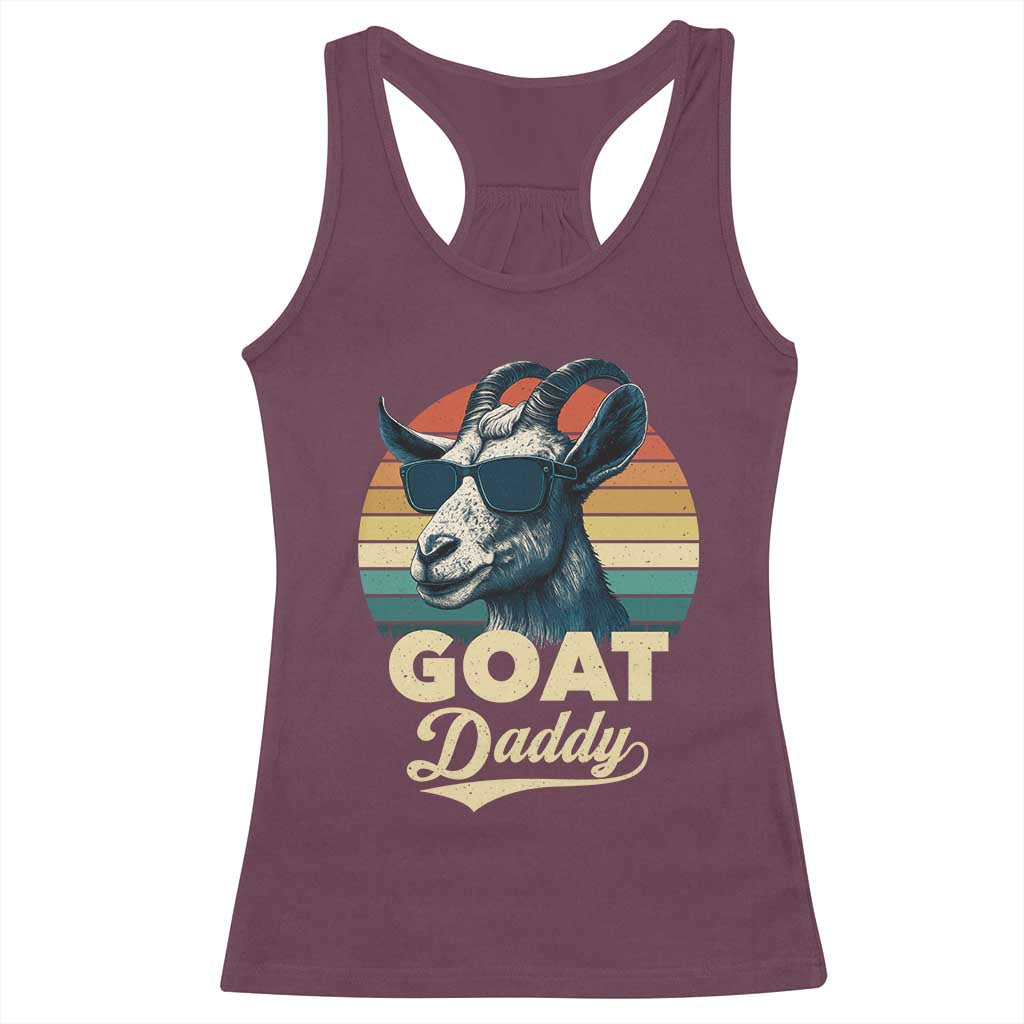 Goat Daddy Racerback Tank Top Funny Goat Father Retro Vintage