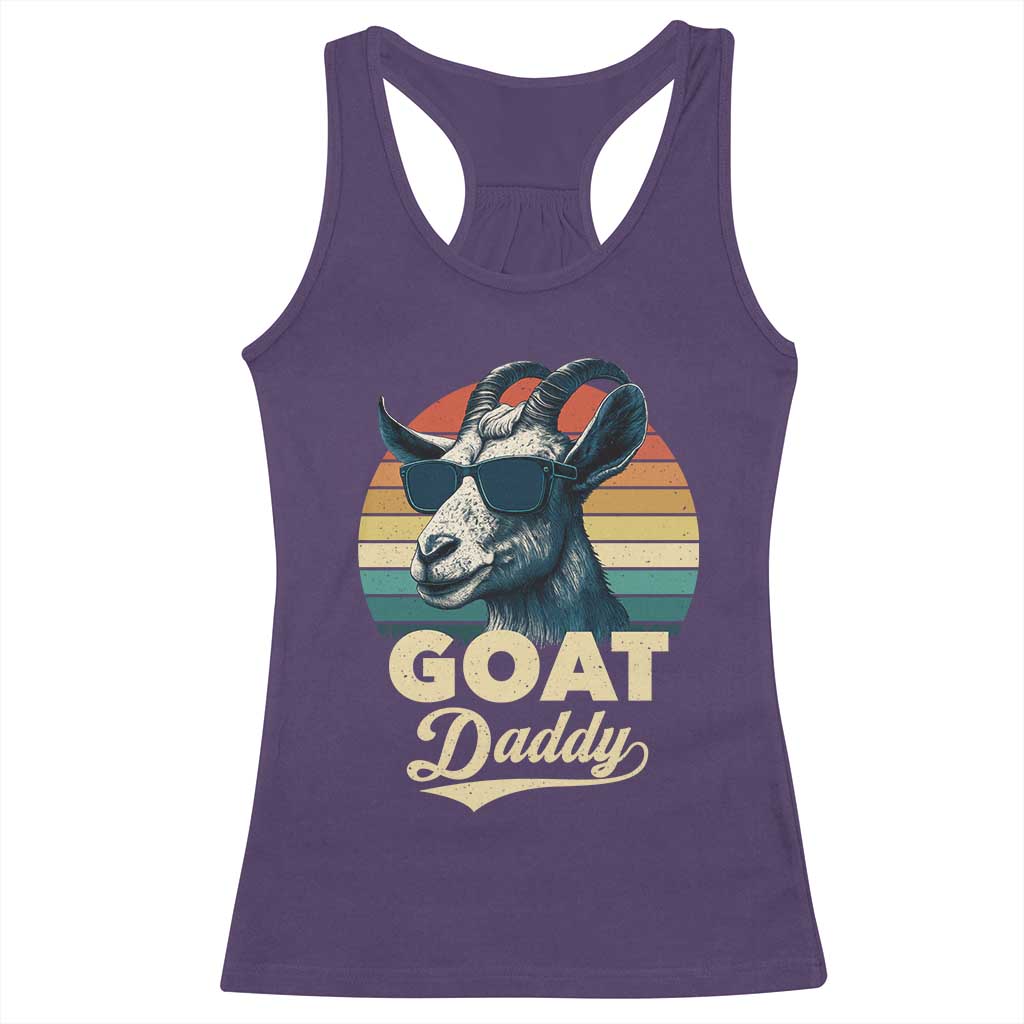 Goat Daddy Racerback Tank Top Funny Goat Father Retro Vintage