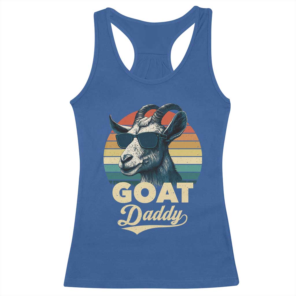 Goat Daddy Racerback Tank Top Funny Goat Father Retro Vintage