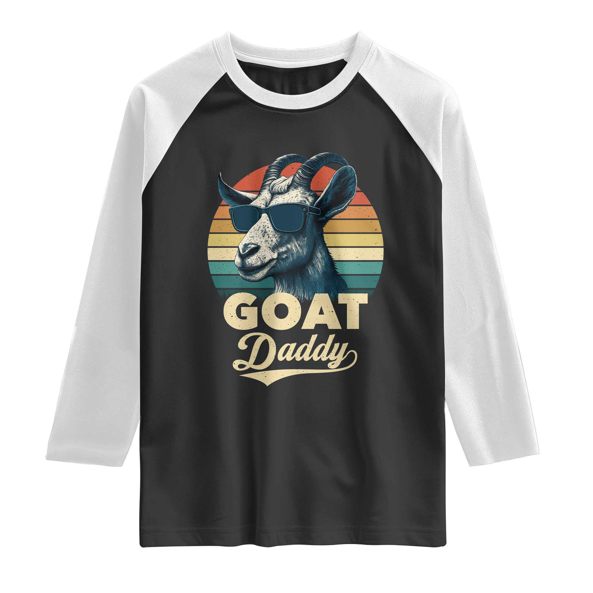 Goat Daddy Raglan Shirt Funny Goat Father Retro Vintage