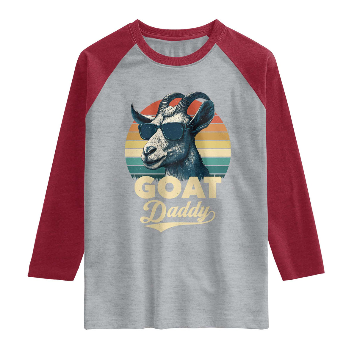 Goat Daddy Raglan Shirt Funny Goat Father Retro Vintage