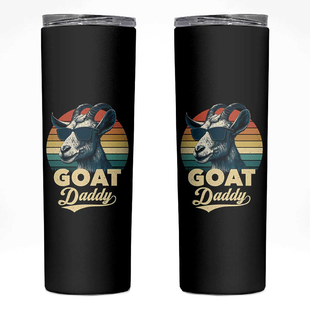 Goat Daddy Skinny Tumbler Funny Goat Father Retro Vintage