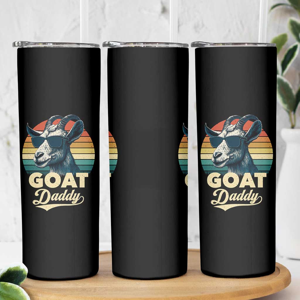 Goat Daddy Skinny Tumbler Funny Goat Father Retro Vintage