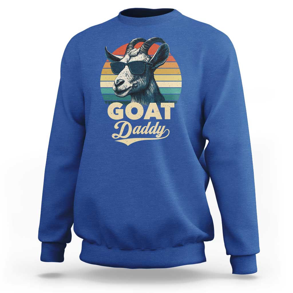 Goat Daddy Sweatshirt Funny Goat Father Retro Vintage