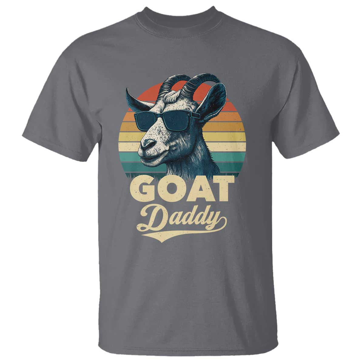 Goat Daddy T Shirt Funny Goat Father Retro Vintage