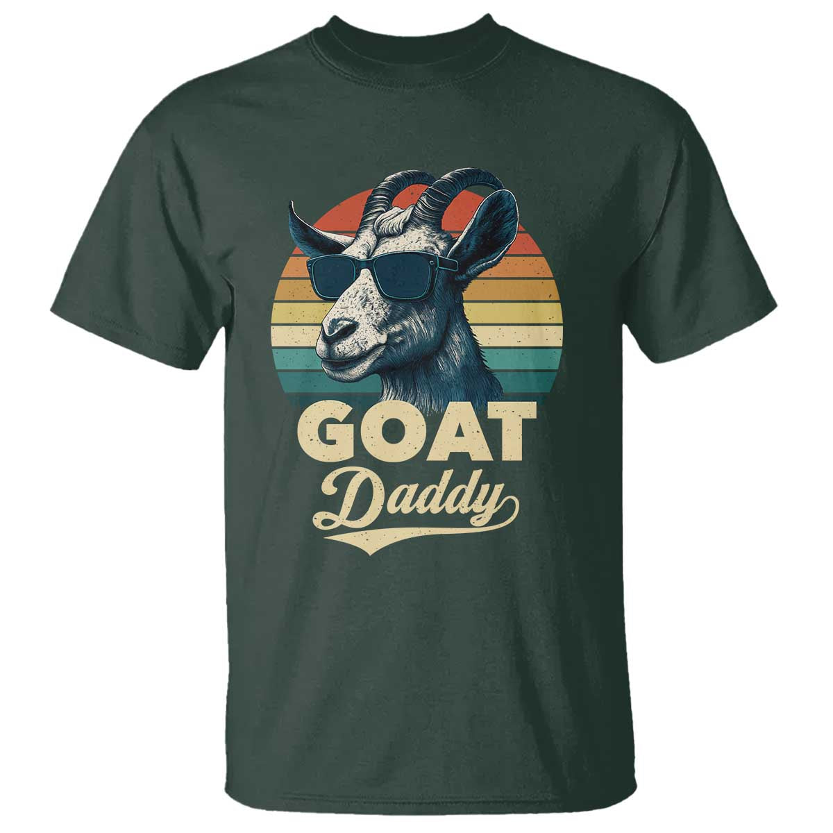 Goat Daddy T Shirt Funny Goat Father Retro Vintage