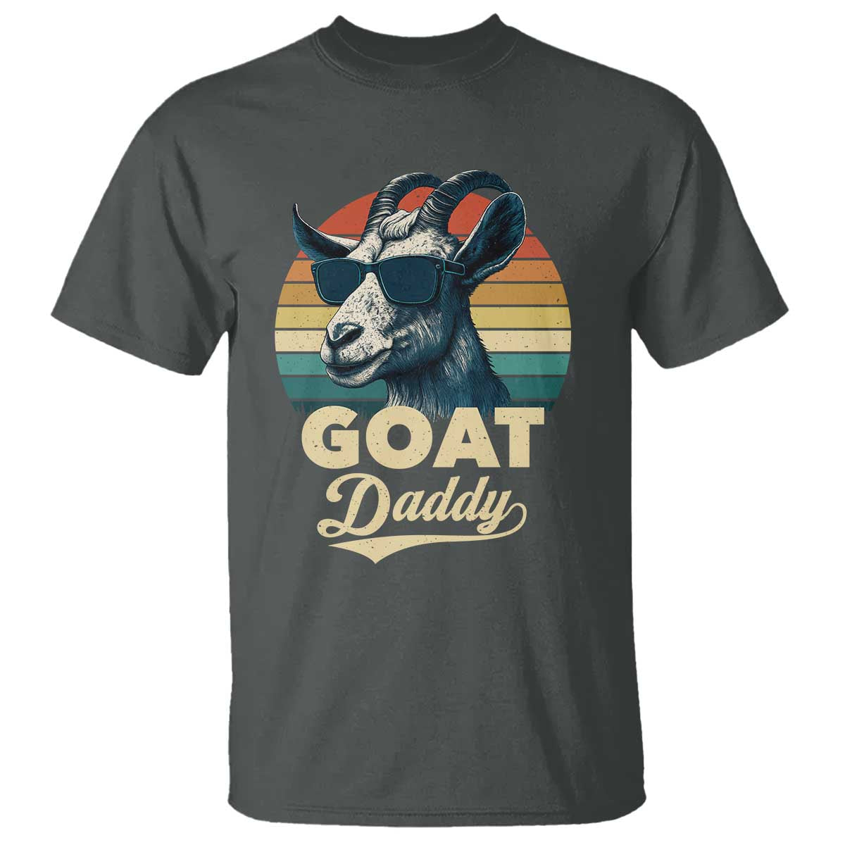 Goat Daddy T Shirt Funny Goat Father Retro Vintage