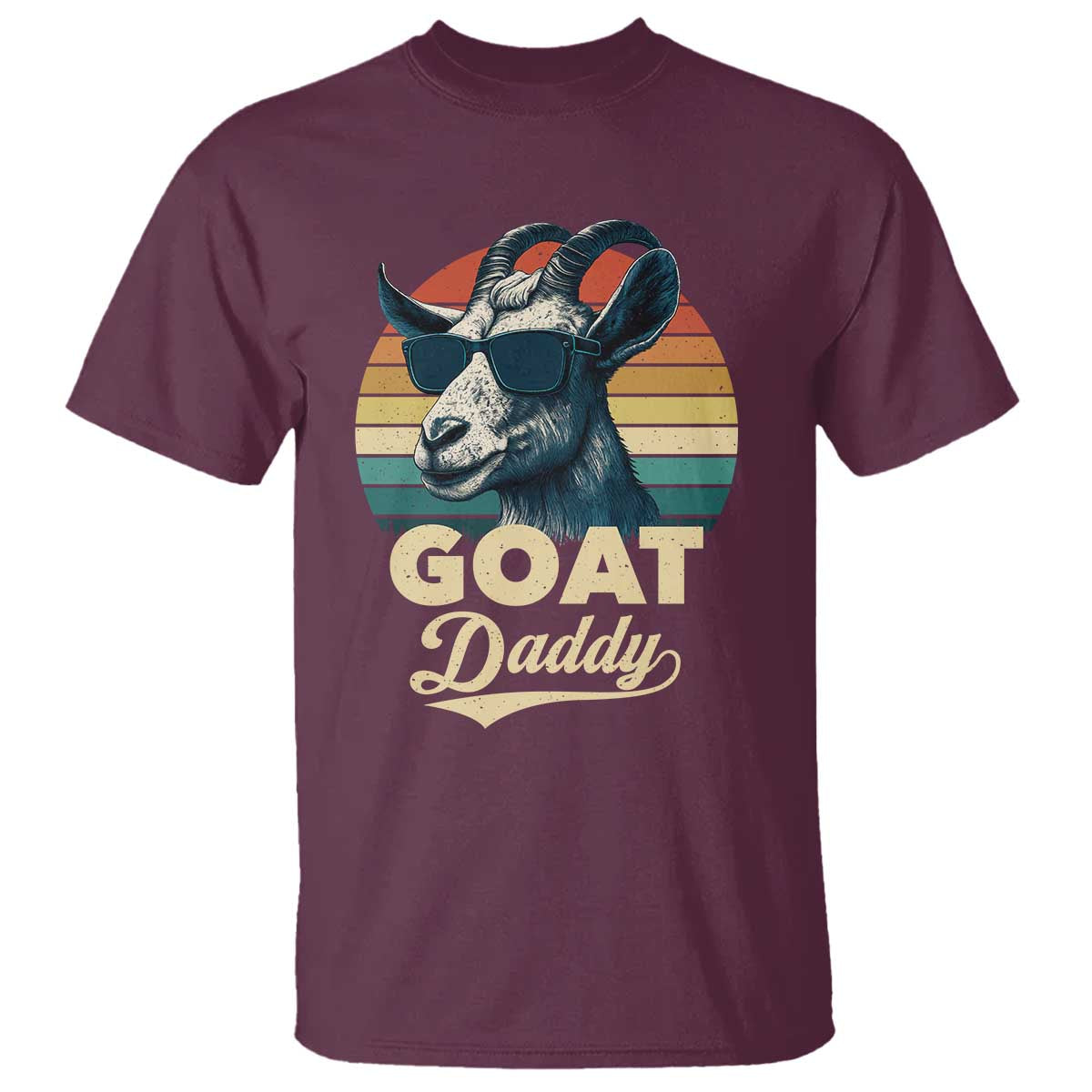 Goat Daddy T Shirt Funny Goat Father Retro Vintage