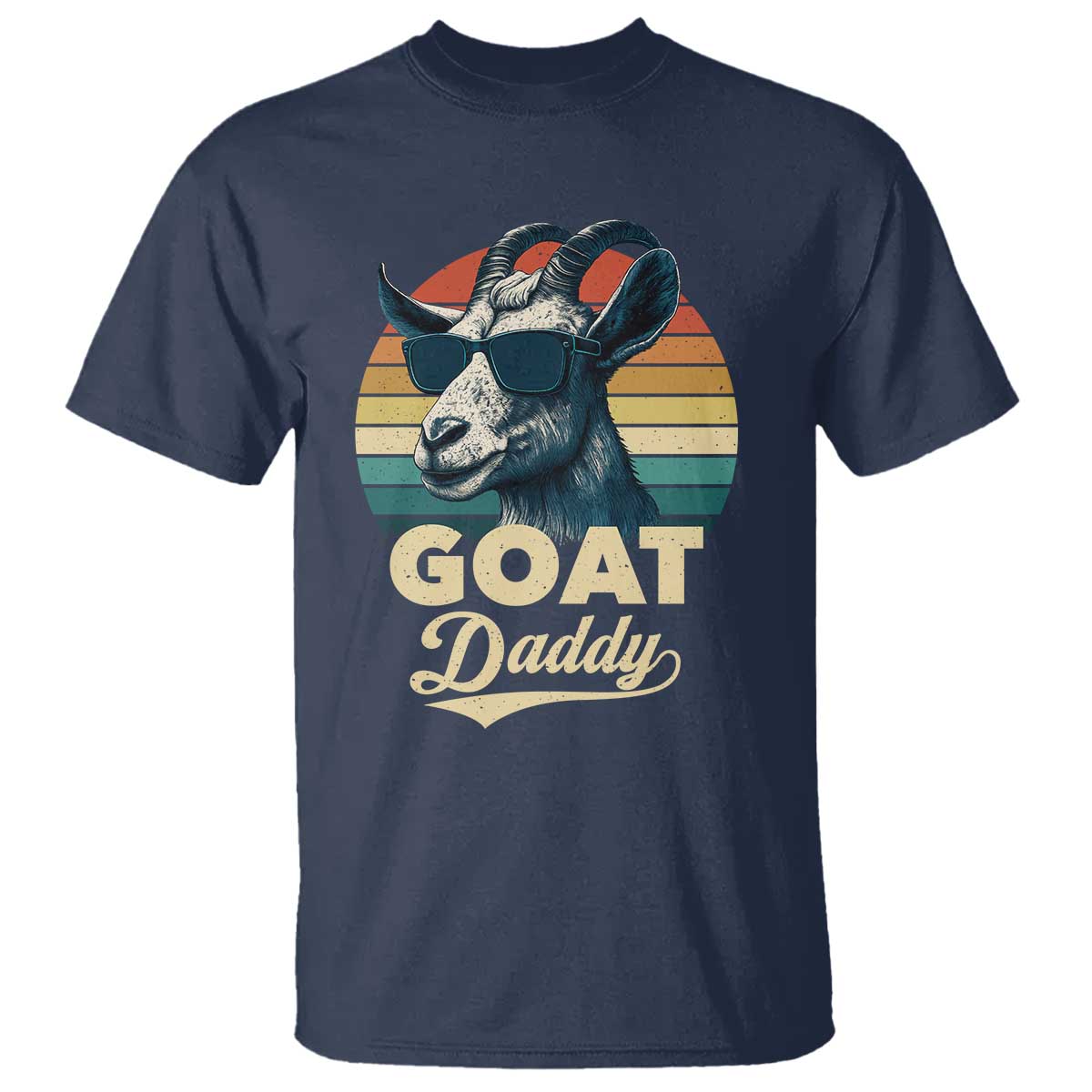 Goat Daddy T Shirt Funny Goat Father Retro Vintage