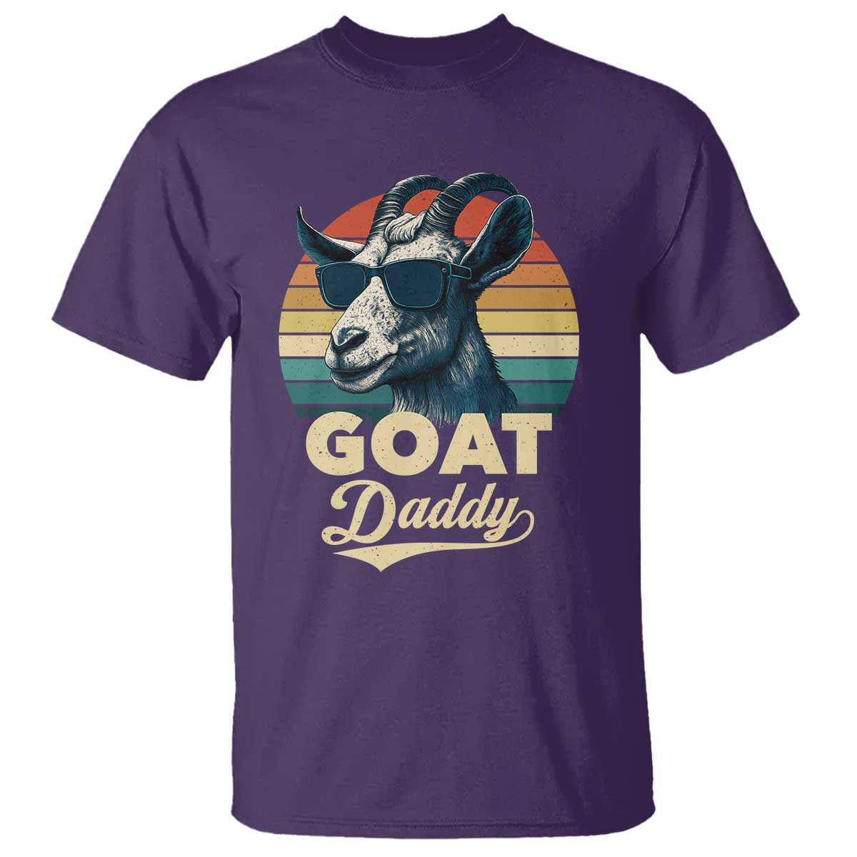 Goat Daddy T Shirt Funny Goat Father Retro Vintage