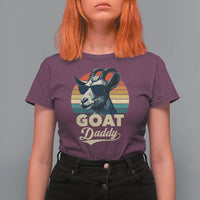 Goat Daddy T Shirt For Women Funny Goat Father Retro Vintage