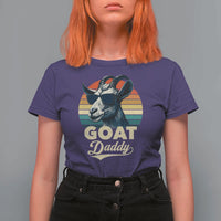 Goat Daddy T Shirt For Women Funny Goat Father Retro Vintage