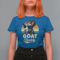 Goat Daddy T Shirt For Women Funny Goat Father Retro Vintage