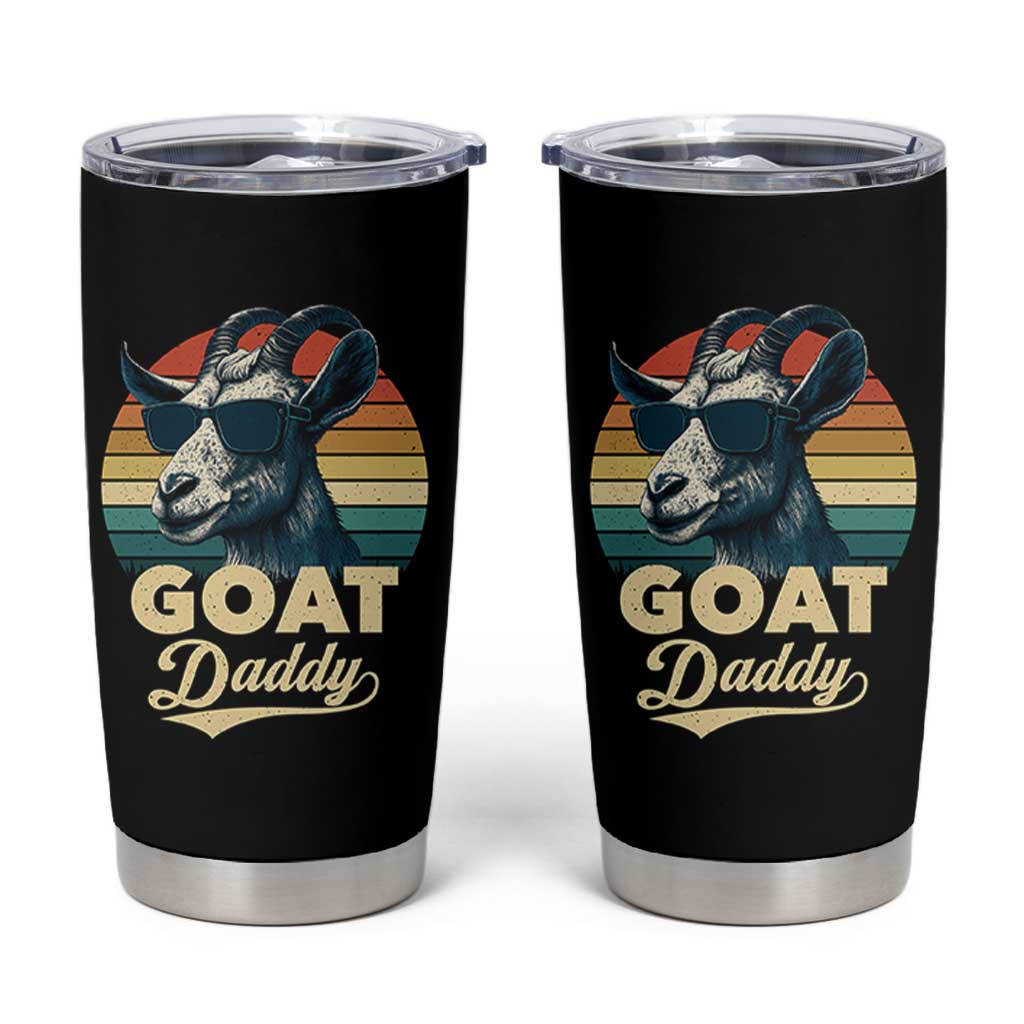 Goat Daddy Tumbler Cup Funny Goat Father Retro Vintage