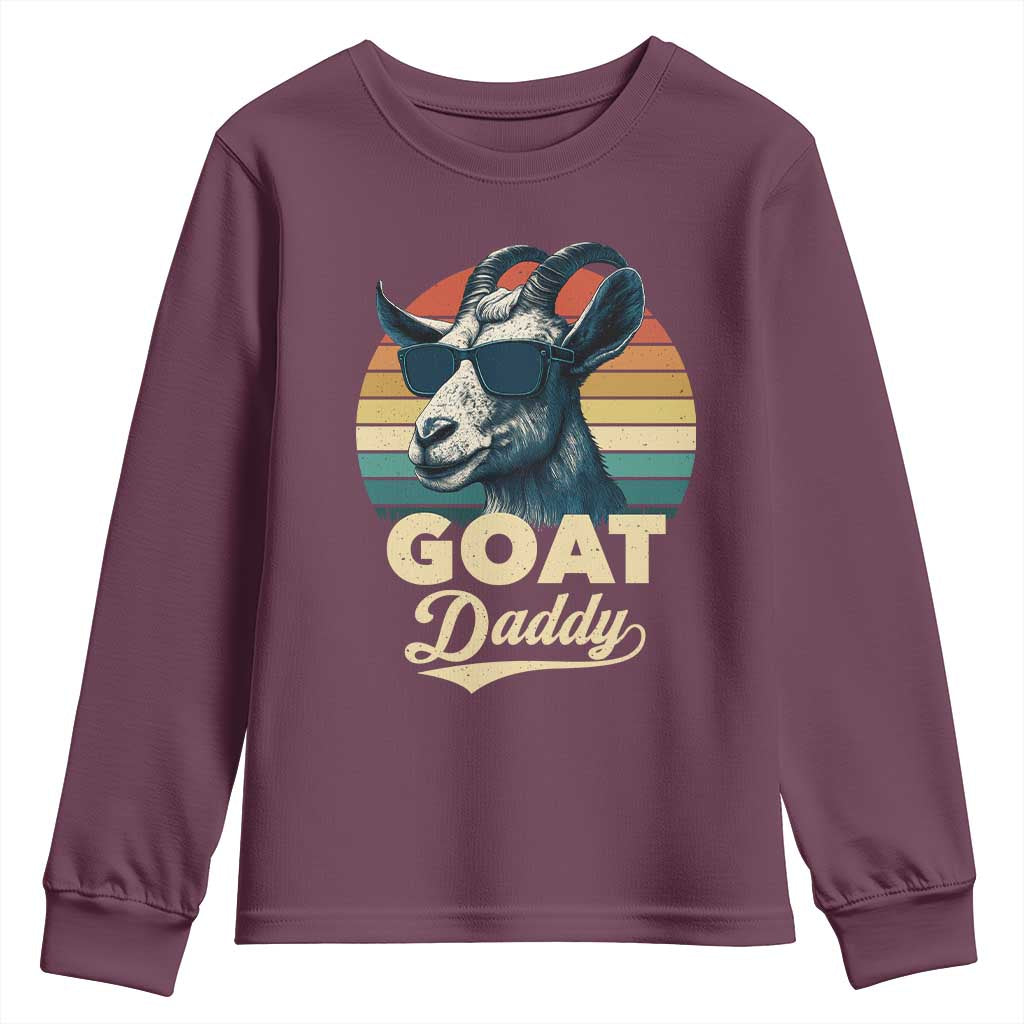 Goat Daddy Youth Sweatshirt Funny Goat Father Retro Vintage