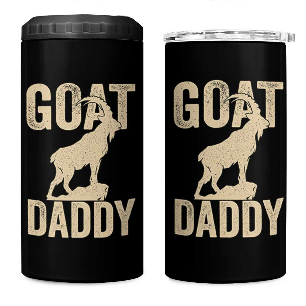 Goat Daddy 4 in 1 Can Cooler Tumbler Funny Goat Father Vintage